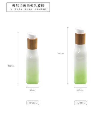 лосьон бутылок 100ml 43mm стеклянный косметический 43/410 косметических опарников с бамбуковыми крышками