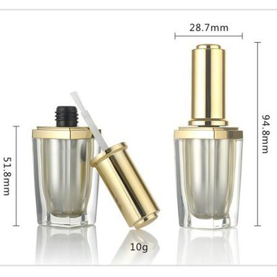 Акриловые пустые бутылки маникюра 10ml с квадратом золота щетки